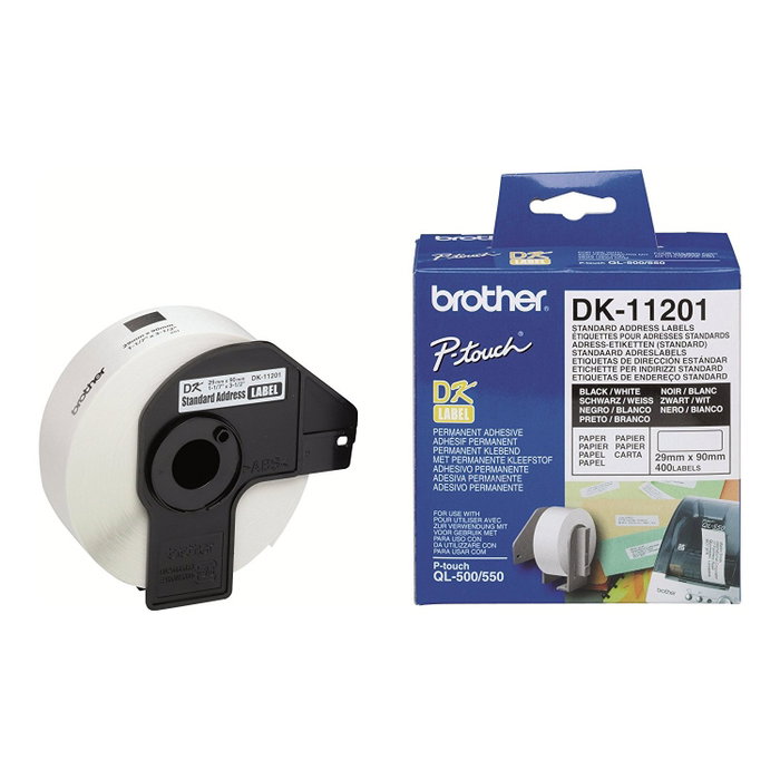 Brother DK-11201 Etiquetas de Dirección de Papel 29x90mm (400 Unidades) Blanco Brother DK-11201 Etiquetas de Dirección de Papel 29x90mm (400 Unidades) Blanco